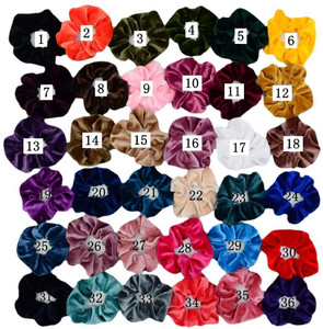 36 piece velvet hair scrunchies clearance