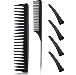 10Pcs Rat Tail Combs Set 4Pcs Hair Parting Comb and 6Pcs Alligator Styling  Sectioning Clips Carbon Fiber Combs Heat Resistant Teasing Combs Salon Home  Stylist Braiding Comb 10Pcs/Set(B)