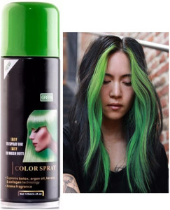 Arcanuy Green one day hair color spray for women and men green