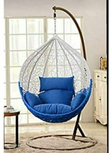Wildfrank Single Seater Swing Chair with Stand Cushion Indoor