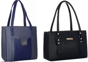 Buy perfect leather Women Blue Black Shoulder Bag Blue Black