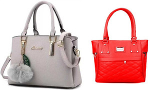 Buy house of common Women Grey Red Handbag Multicolor Online Best Price in India Flipkart