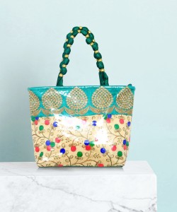 Buy Kuber Industries Hand Bag, Sequins Silk Embroidery Purse