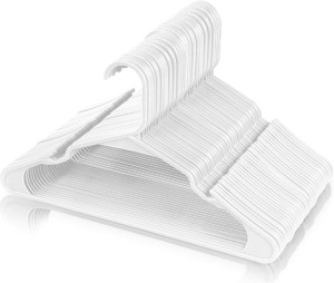 Sharpty White Plastic Clothes Hangers, 60-Pack