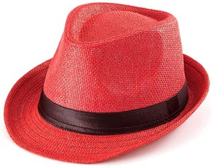 Adorazone Boy's & Girl's Straw Fedora Short Brim Hat (6-24months