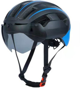 Cycling helmet store with shield