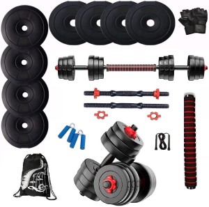 BODYFIT Total Gym Kit Combo 20 Kg Weight Plates Dumbbell Set Home
