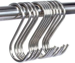 RINTL Heavy Duty Metal S-Shaped Hanging Hooks (3.25 inch) 6 Pieces