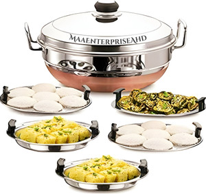 MAAENTERPRISE All in one Stainless Steel Idli Cooker Multi Kadai Steamer Standard Idli Maker Price in India Buy MAAENTERPRISE All in one Stainless Steel Idli Cooker Multi Kadai Steamer Standard Idli