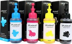 Splashjet Sublimation Ink for Ep Printers L220, L360, L380 - (70gm x 4 Color) - 501906 Black + Tri Color Combo Pack Ink Bottle
