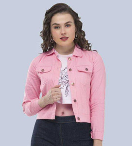 H and m top pink denim jacket