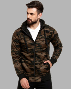 Men's camo full zip hoodie hotsell