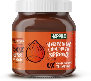 Happilo Chocolate Hazelnut Spread, Low Carb Chocolate Dessert Spread, Smooth & Delicious 200 g
