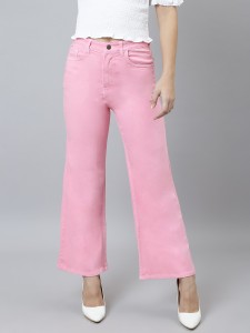 Buy OVERS Flared Women Pink Jeans Online at Best Prices in India