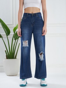 KASSUALLY Flared Women Dark Blue Jeans - Buy KASSUALLY Flared Women Dark  Blue Jeans Online at Best Prices in India