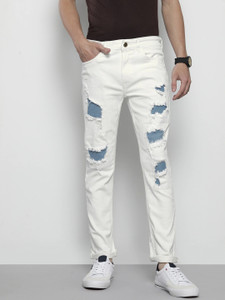 White damage cheap jeans for men