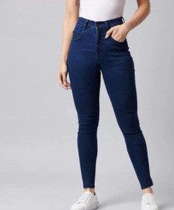 Dark blue jeans outfit womens 2025