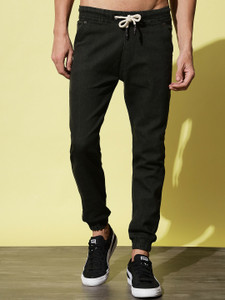Black jeans joggers discount men