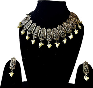 aarika enterprises Alloy Black Silver Black Jewellery Set Price in