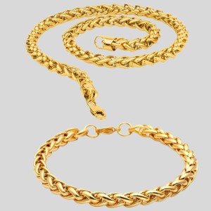 BRANDSOON Brass Gold-plated Gold Jewellery Set