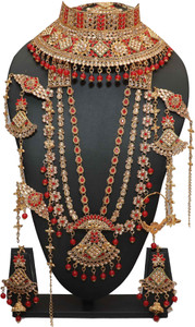 DULHAN SET Shell Gold plated Red Gold Jewellery Set Price in India Buy DULHAN SET Shell Gold plated Red Gold Jewellery Set Online at Best Prices in India Flipkart