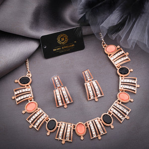 Rose gold sales and black jewellery