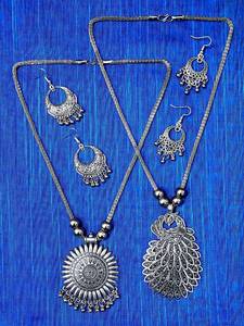 Maity Mitra Oxidised Silver Silver Silver Jewellery Set