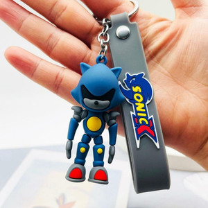Mubco Sonic X Metal 3D Keychain Strap Charm Hook PVC Cartoon