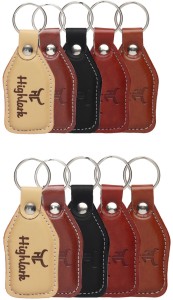 Highlark Men & Women KC_012((Set of 5)Pack of 2 ) Attractive Premium Leather Key Chain