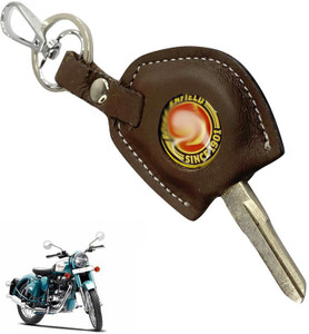 Dhe Best Bike Leatherette Key Chain Metal Hook For Royal Enfield