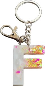 INFINITO ARTS AND CRAFTS Letter F Alphabet Resin KeyChain for