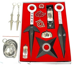 Naruto Kunai Weapon Set Of 8,Naruto Logo Accessories Set of 28