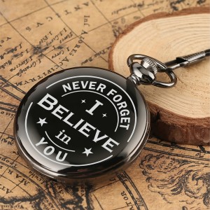 Tiny Tim I Beleive in You Engraved Pocket Watch KeyChain Gift for