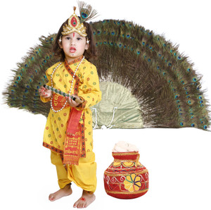 Raj Fancy Dresses Radha and krishna Dress for Kids with Jewellery