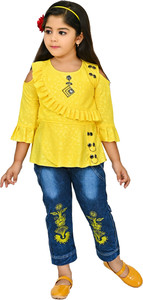 UNIQUEFASHIONSS Baby Girls Party Festive Top Jeans Price in India Buy UNIQUEFASHIONSS Baby Girls Party Festive Top Jeans online at Flipkart