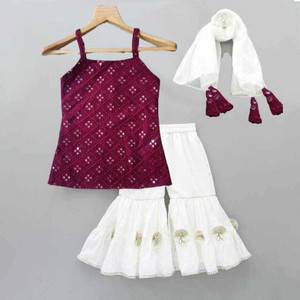 PRAMUKH Baby Girls Party Festive Dress Pyjama Price in India