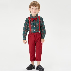 Buy Designer Kids Party Wear Trousers in Grey with Black Checks India