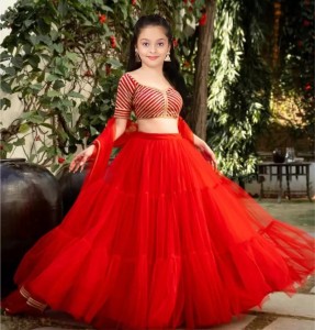 Red lehenga clearance for kids