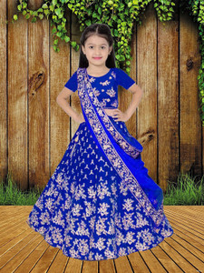 UnicX Indi Girls Lehenga Choli Ethnic Wear Embroidered Lehenga Choli and Dupatta Set Price in India Buy UnicX Indi Girls Lehenga Choli Ethnic Wear