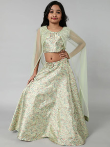 Hanishtha Girls Lehenga Choli Ethnic Wear Printed Lehenga Crop