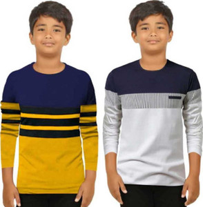 Flipkart FastColors Boys Striped Cotton Blend T Shirt