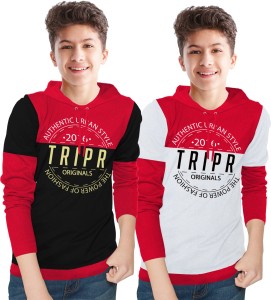 TRIPR Boys Printed Cotton Blend T Shirt