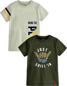 Flipkart COLOR GAP Boys Printed Pure Cotton T Shirt Crew Neck
