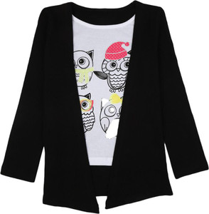 Flipkart V MART Girls Graphic Print Pure Cotton T Shirt