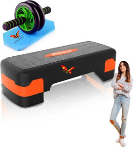 FITNESS ROCKET Aerobic Stepper With Professional Ab wheel Roller 68x28x15cms Fitness Accessory Kit Kit Buy FITNESS ROCKET Aerobic Stepper With Professional Ab wheel Roller 68x28x15cms Fitness Accessor...