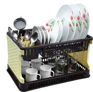 Flipkart SmartBuy Dish Drainer Kitchen Rack Plastic Titan Kitchen Dish Rack Brown Cream Colour Price in India Buy Flipkart SmartBuy Dish Drainer Kitchen Rack Plastic Titan Kitchen Dish Rack Brown Crea...