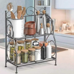 cryatalWoodArt Containers Kitchen Rack Iron Kitchen Rack Iron Spice Rack Foldable Shelf Rack Kitchen Set Pack of 1 Black Price in India Buy cryatalWoodArt Containers Kitchen Rack Iron Kitchen Rack Iro...