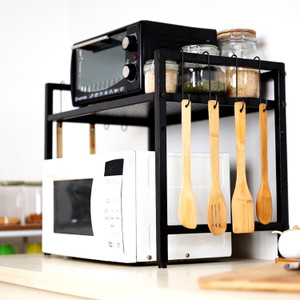 Livzing Utensil Kitchen Rack Steel 2 Tier Metal Microwave Oven