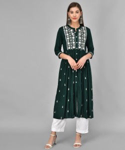 ANGITA Women Chikan Embroidery A line Kurta Buy ANGITA Women Chikan Embroidery A line Kurta Online at Best Prices in India Flipkart