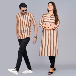 A- line Striagth strip Patta Khadi cotton Fancy and stylish Daily wear